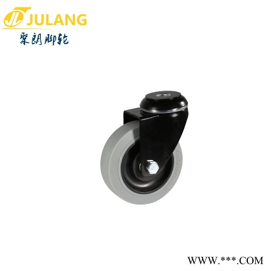 聚朗JL-0304C-02B 中型B款灰色防靜電腳輪 萬向電泳黑色聚氨酯腳輪 TPR環(huán)保靜音腳輪